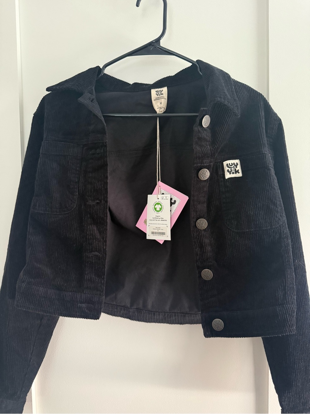 Lucy and Yak corduroy black cropped jacket